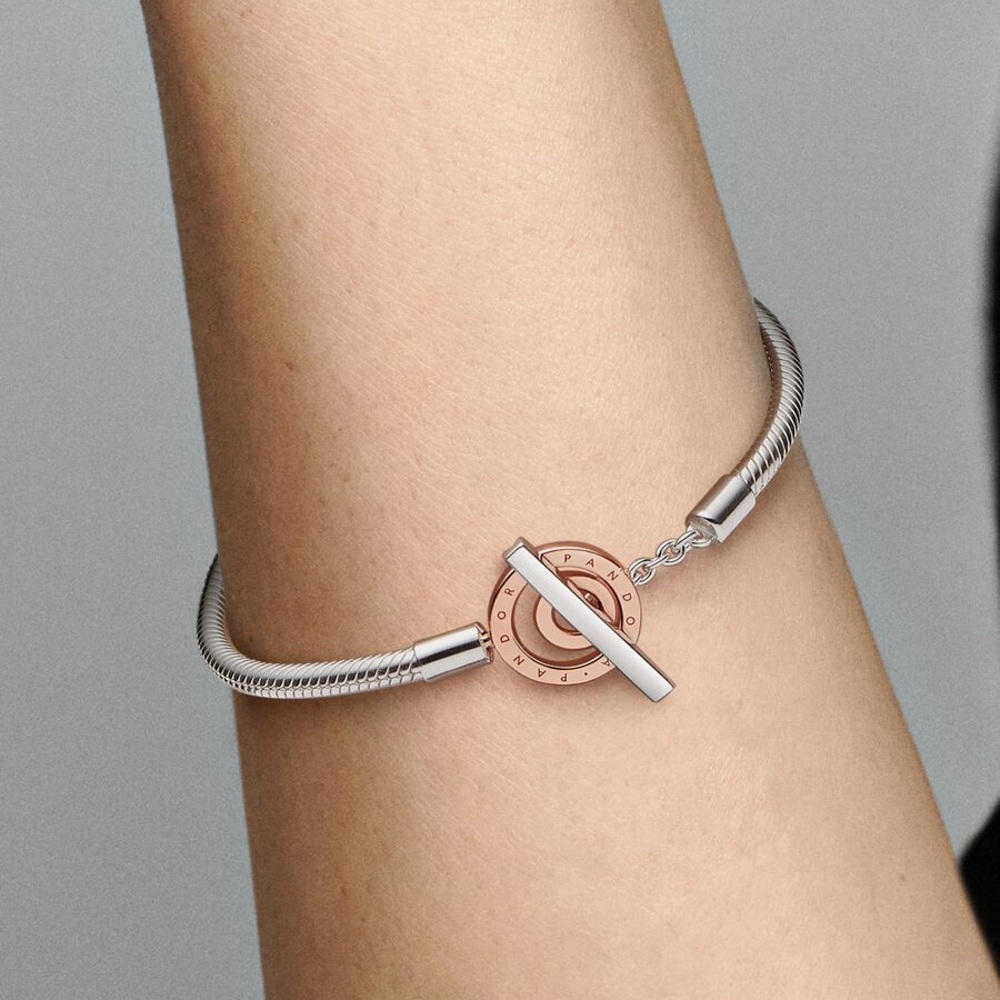 PANDORA Elegant Silver and Rose Gold Bracelet